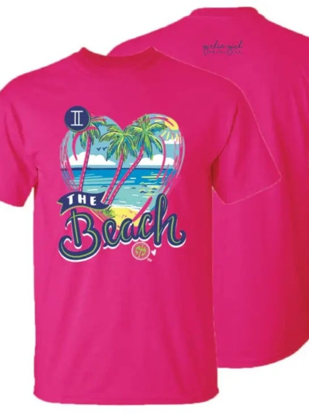 II (To) the Beach Heart Summer Short Sleeve Graphic T-Shirt